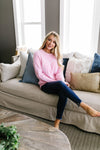 Count The Ways Fuzzy Pullover In Pink