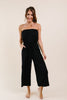 Cropped Tube Top Jumpsuit In Black