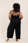 Cropped Tube Top Jumpsuit In Black