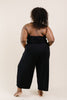 Cropped Tube Top Jumpsuit In Black