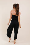 Cropped Tube Top Jumpsuit In Black