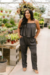 Crosshatch Jumpsuit in Black