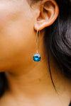 Crystal Drop Earrings In Sapphire