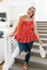 Ditzy Floral Tank In Coral