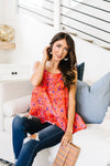 Ditzy Floral Tank In Coral