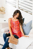 Ditzy Floral Tank In Coral