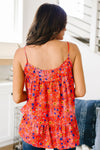 Ditzy Floral Tank In Coral