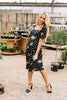 Dots & Roses Dress In Black
