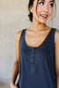 Easy Living Tank Dress In Charcoal