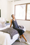Easy Living Tank Dress In Charcoal