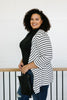 Escape To Nowhere Cardigan In White w/ Black Stripes