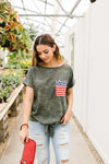 Flag Pocket Textured Camo Top