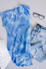 Tie & Tie Dye Top In Sky