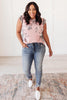 Floral Wild Side Lounge Top In Mauve