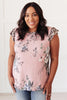 Floral Wild Side Lounge Top In Mauve