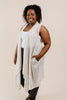 Gauzy Bohemian Cardi Vest In Taupe