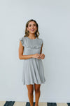 Gray Day Ruffled Yoke Dress