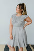 Gray Day Ruffled Yoke Dress