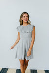 Gray Day Ruffled Yoke Dress