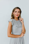 Gray Day Ruffled Yoke Dress