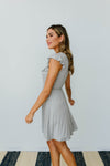 Gray Day Ruffled Yoke Dress