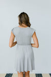 Gray Day Ruffled Yoke Dress