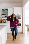 Head Over Heels Sherpa Lined Hoodie In Burgundy