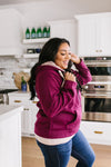 Head Over Heels Sherpa Lined Hoodie In Burgundy