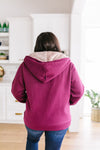 Head Over Heels Sherpa Lined Hoodie In Burgundy