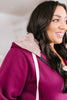Head Over Heels Sherpa Lined Hoodie In Burgundy