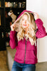 Head Over Heels Sherpa Lined Hoodie In Burgundy