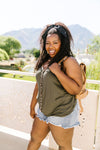 Just A Little Wild Camisole In Olive