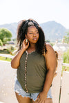 Just A Little Wild Camisole In Olive