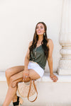 Just A Little Wild Camisole In Olive