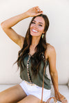 Just A Little Wild Camisole In Olive