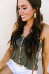 Just A Little Wild Camisole In Olive