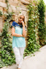 Just A Stripe Of Tie Dye Top in Aqua