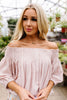 Just Add Sun Off Shoulder Top In Blush