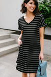 Just Skating By Striped T-Shirt Dress