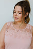 Lace & Shoulders Above The Rest Top In Blush