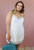 Lace Trimmed Knit Cami In Ivory