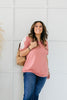Lace Up The Sleeve Top In Mauve