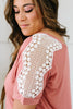 Lace Up The Sleeve Top In Mauve
