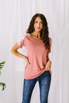 Lace Up The Sleeve Top In Mauve