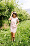 Later Skater T-shirt Dress With Gray Trim