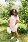 Later Skater T-shirt Dress With Gray Trim