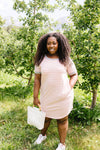 Later Skater T-shirt Dress With Gray Trim