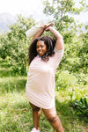 Later Skater T-shirt Dress With Gray Trim