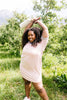 Later Skater T-shirt Dress With Gray Trim