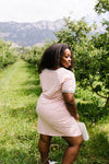 Later Skater T-shirt Dress With Gray Trim